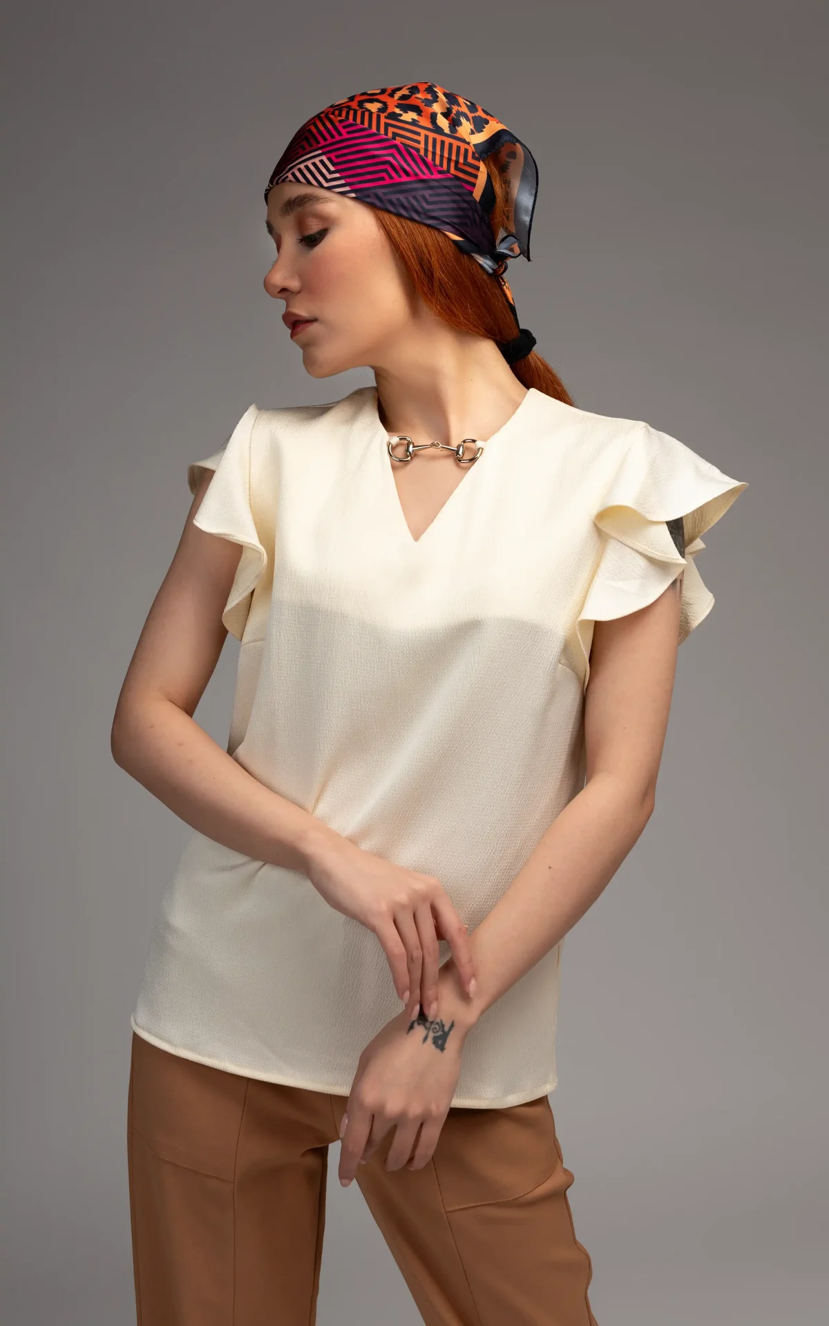 nevado Womens Cream colored Cap-sleeves Top