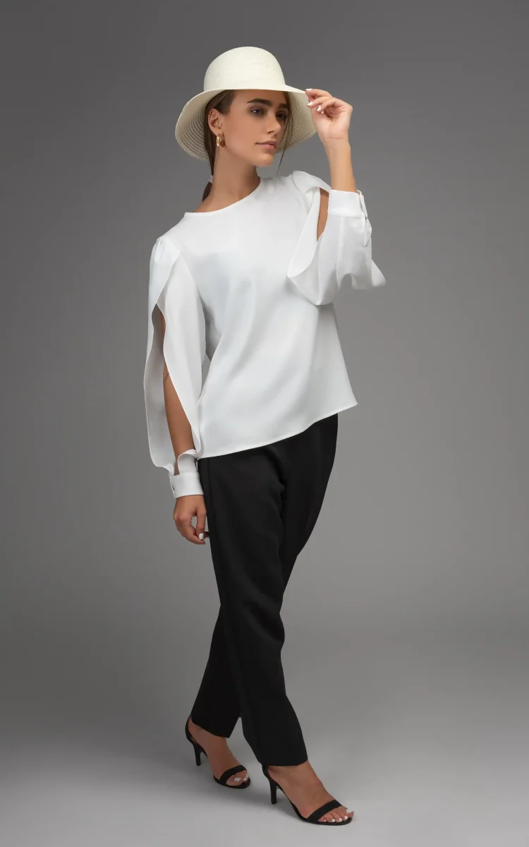 Nevado Womens White Vented sleeve blouse