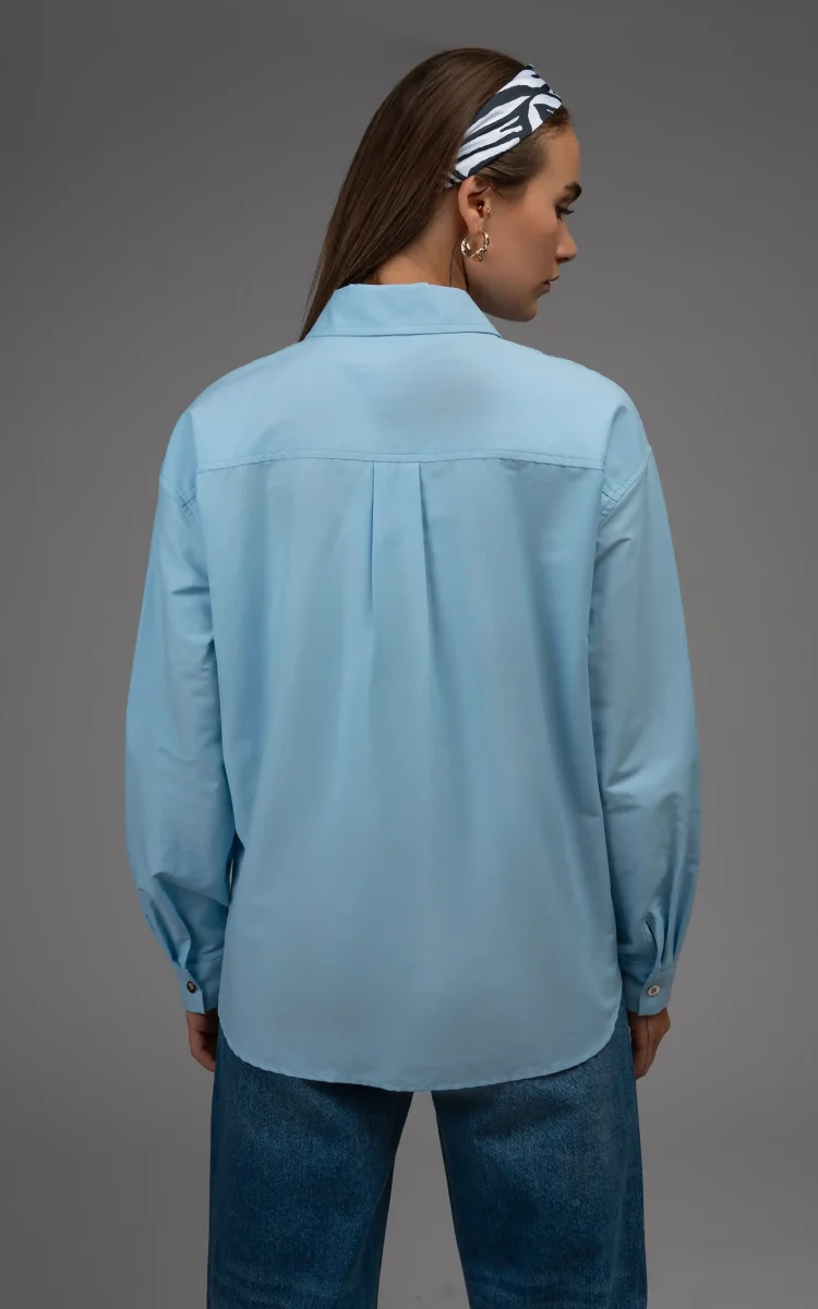 Nevado Womens Sky Blue button-up collared shirt