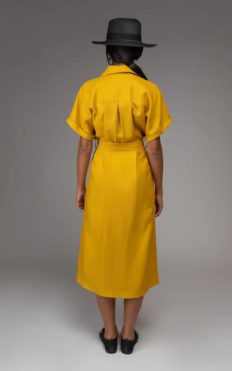 nevado Womens Mustard Belted Long Dress