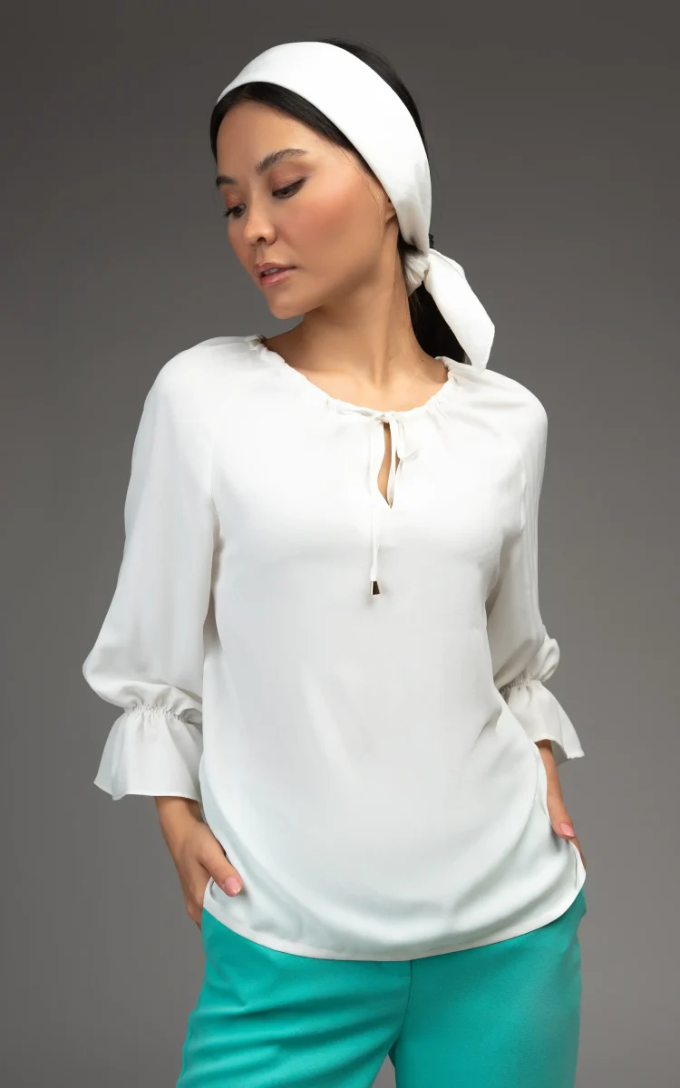 Front Of Womens White Blouse