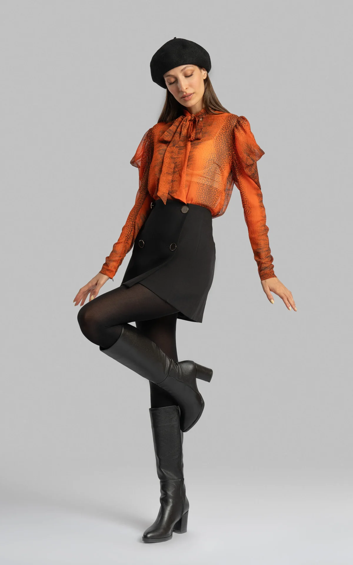 nevado womens patterned orange blouse