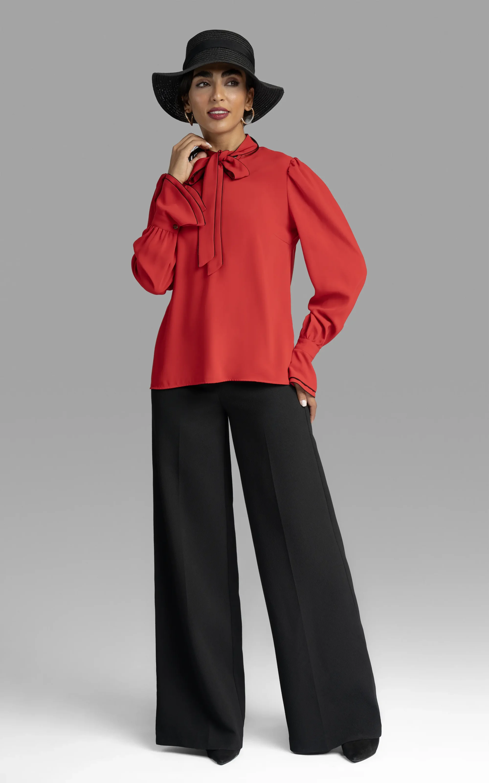 nevado womens red long sleeve formal blouse