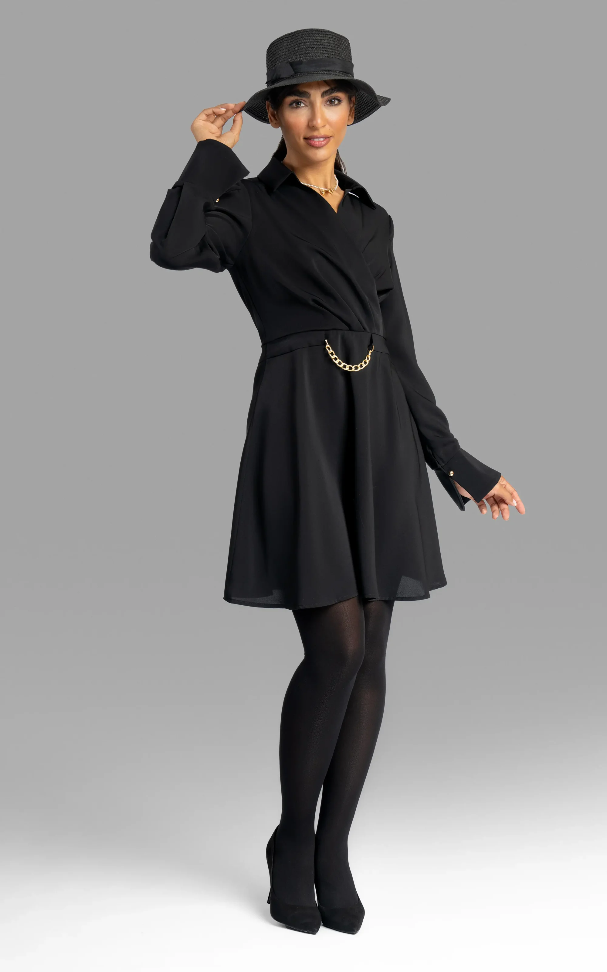 nevado womens black formal long sleeve dress