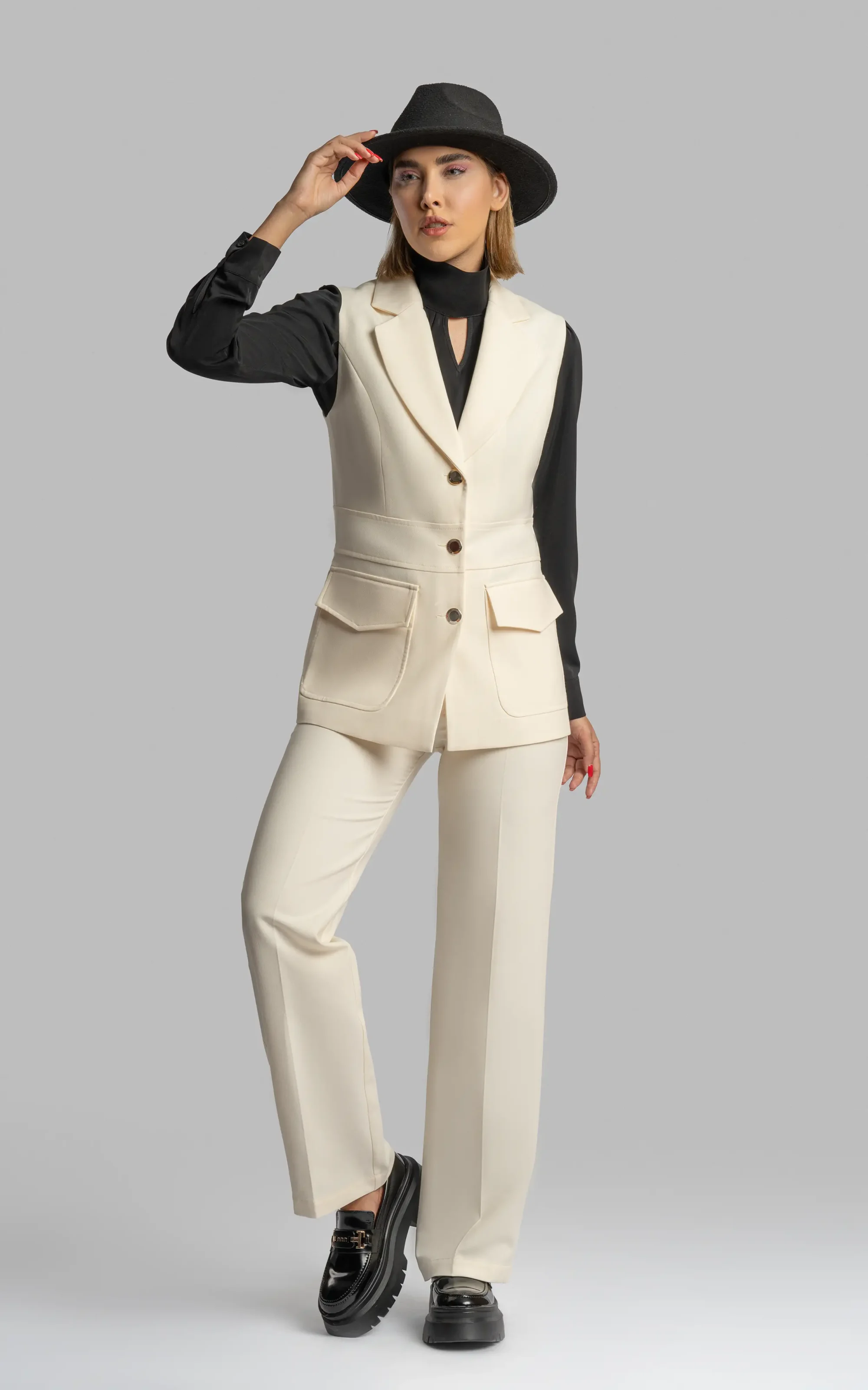 nevado womens formal off-white buttoned Jacket