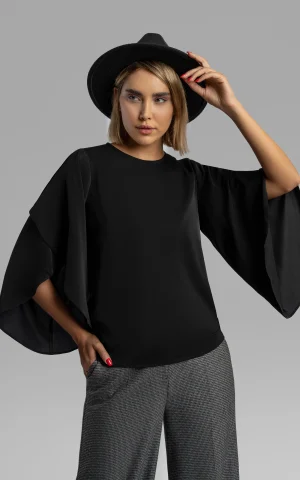 nevado womens black long-sleeve blouse