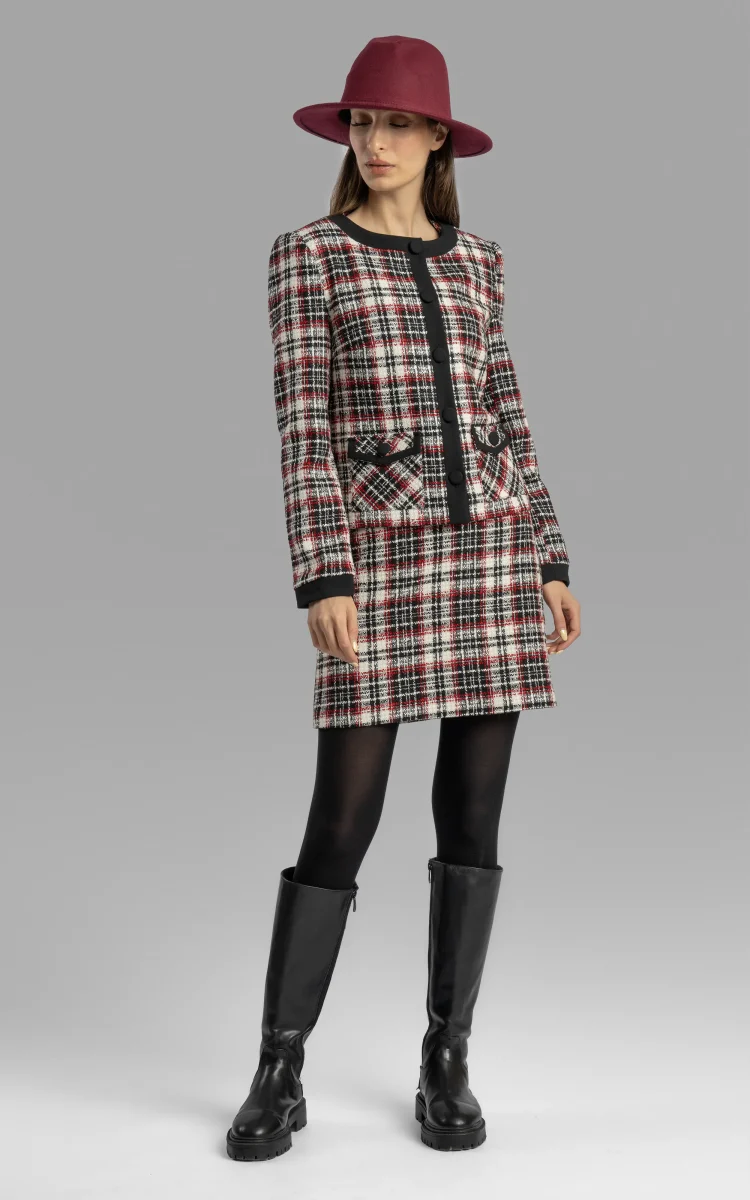 nevado womens plaid pattened multicolor long-sleeved buttoned coat