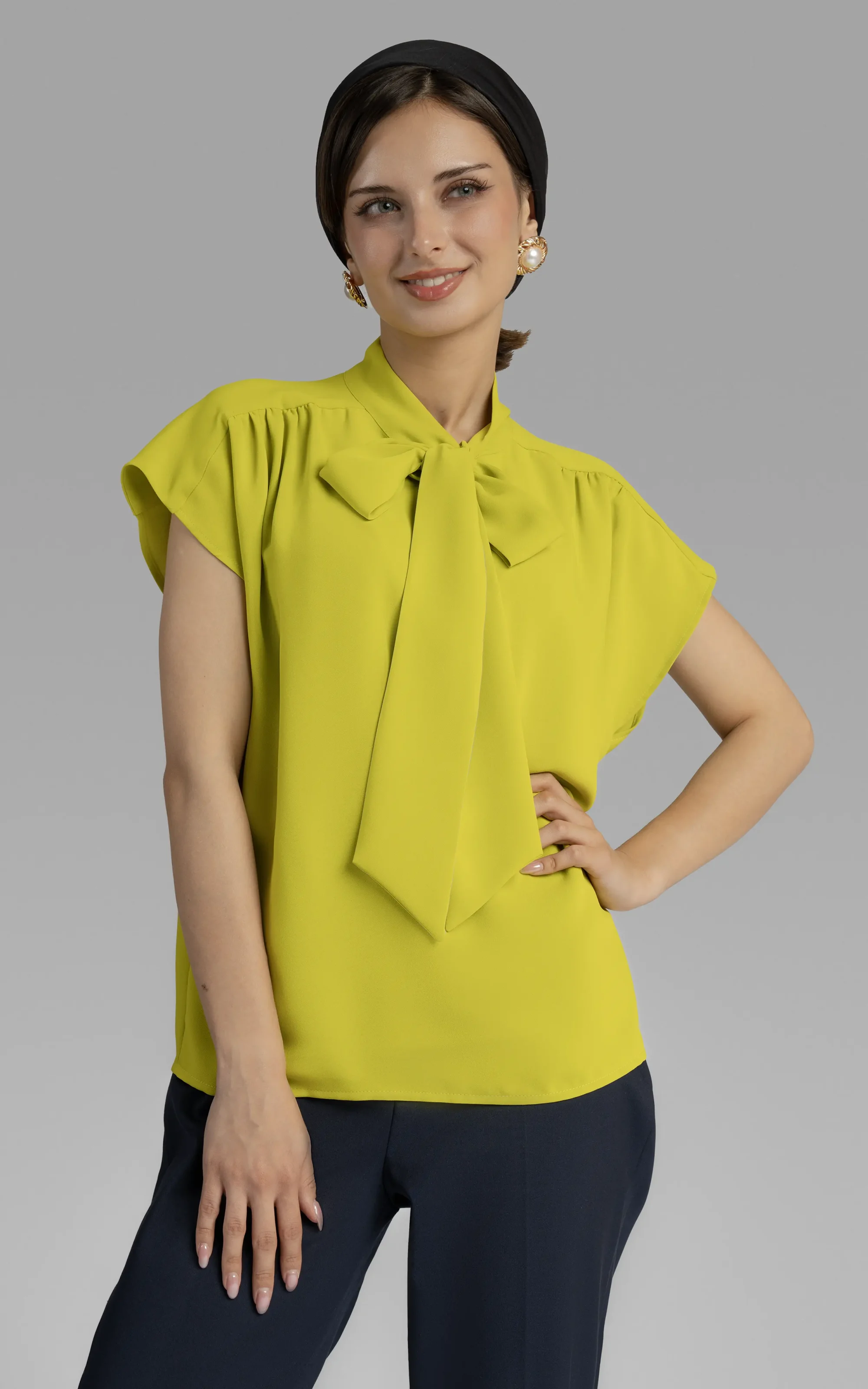 nevado womens mustard cap-sleeved mustard blouse