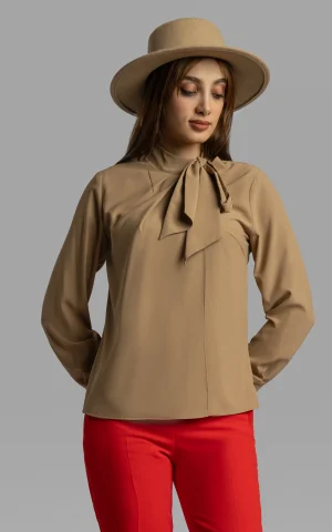 nevado womens beige long-sleeve blouse