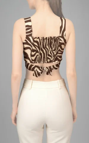 womens leopard patterned brown spring-summer top