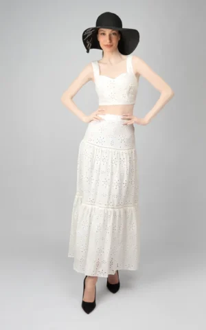 nevado womens embroidered white spring-summer strapped top