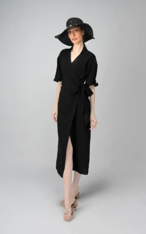 Womens raglan sleeve black spring-summer dress
