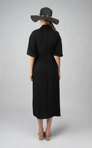 Womens raglan sleeve black spring-summer dress