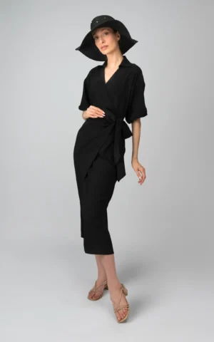 Womens raglan sleeve black spring-summer dress